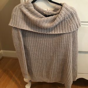 Off-the-Shoulder Gray Sweater
